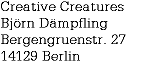 Creative Creatures Postanschrift